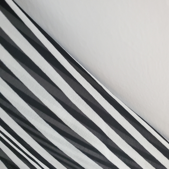 Alfani Striped Top With Sheer Sleeves and Beading. - Picture 5 of 5